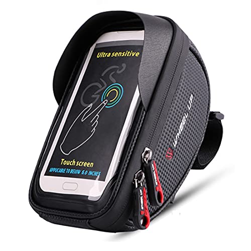 XPhonew Bike Handlebar Bag, Bicycle Phone Mount, Waterproof Cycling Frame Top Tube Pouch Pannier Bike Phone Holder Stand