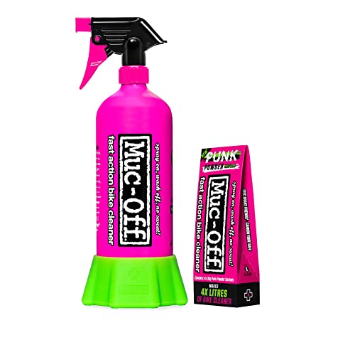 Muc-Off, Punk Powder Bike Cleaner (4 Pack) + Bottle for Life Unisex Adult,Black, One Size