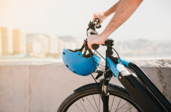 Black and blue e-bike